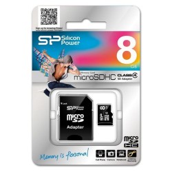 Silicon power atminties kortelė 8 GB MicroSDHC