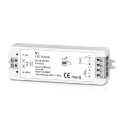 1 kanalo LED juostų valdiklis LUXSONN 8A push-dim (5-36V, 192W)